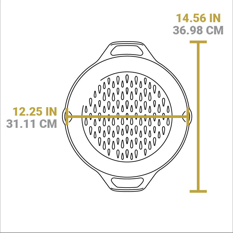 12 Inch Seasoned Cast Iron Dual Handle Grilling Basket - Image 7