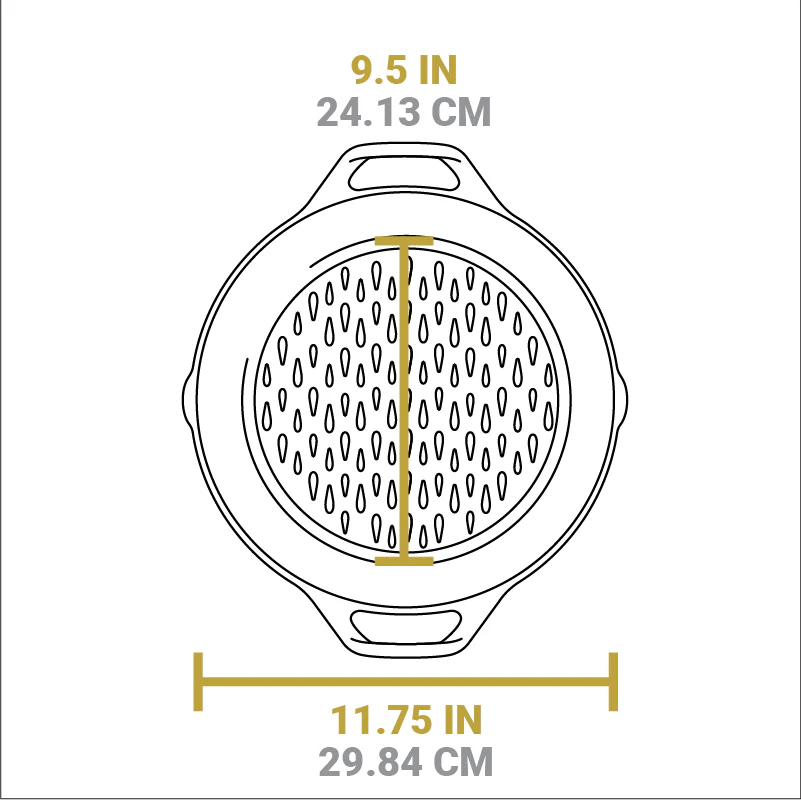 12 Inch Seasoned Cast Iron Dual Handle Grilling Basket - Image 8