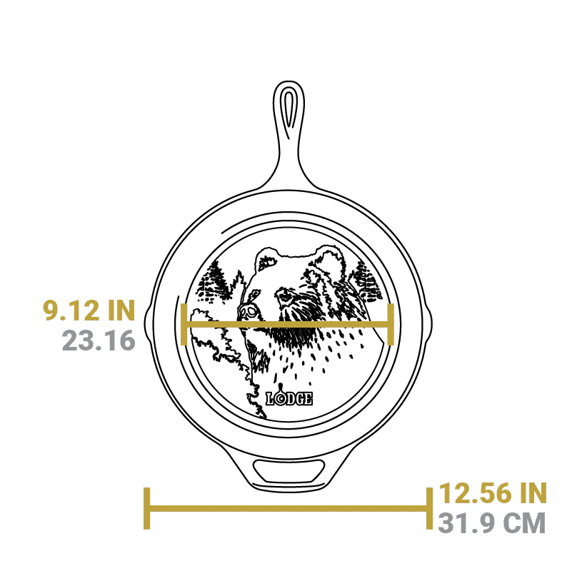 Wildlife Series™ 12 Inch Cast Iron Bear Skillet - Image 6