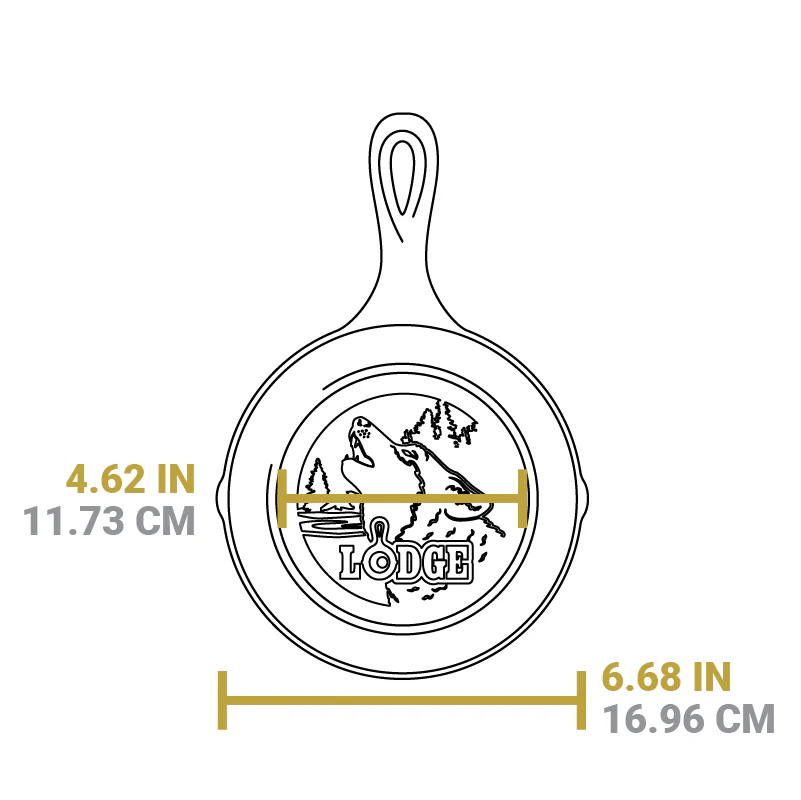 Wildlife Series™ 6.5 Inch Cast Iron Wolf Skillet - Image 6